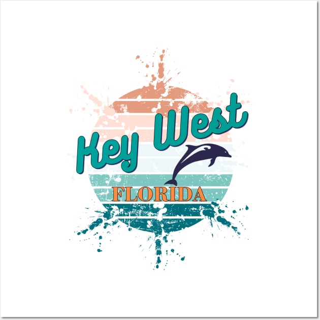 Key West Exploding Retro Vintage Sunset Wall Art by AdrianaHolmesArt